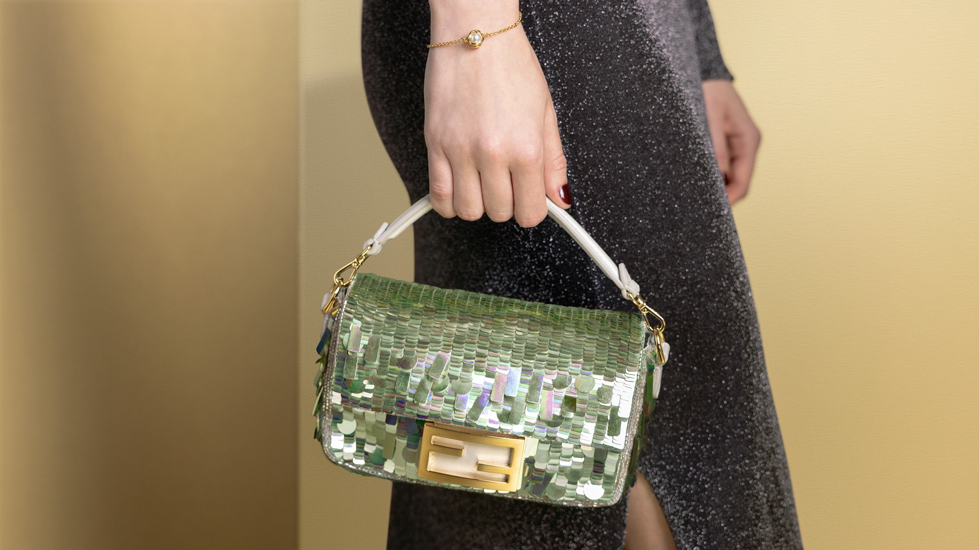 Fendi baguette green best sale