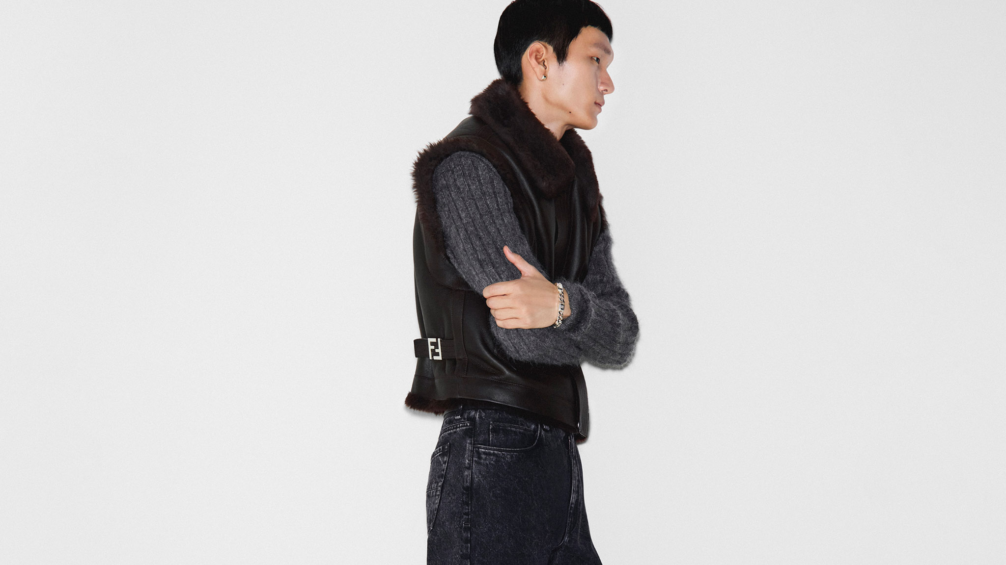 【新品】FENDI 21SS 58ルック目 グラデーションスラックス 44 FENDI(フェンディ) ズッカ柄スカート ブラウン サイズ 42