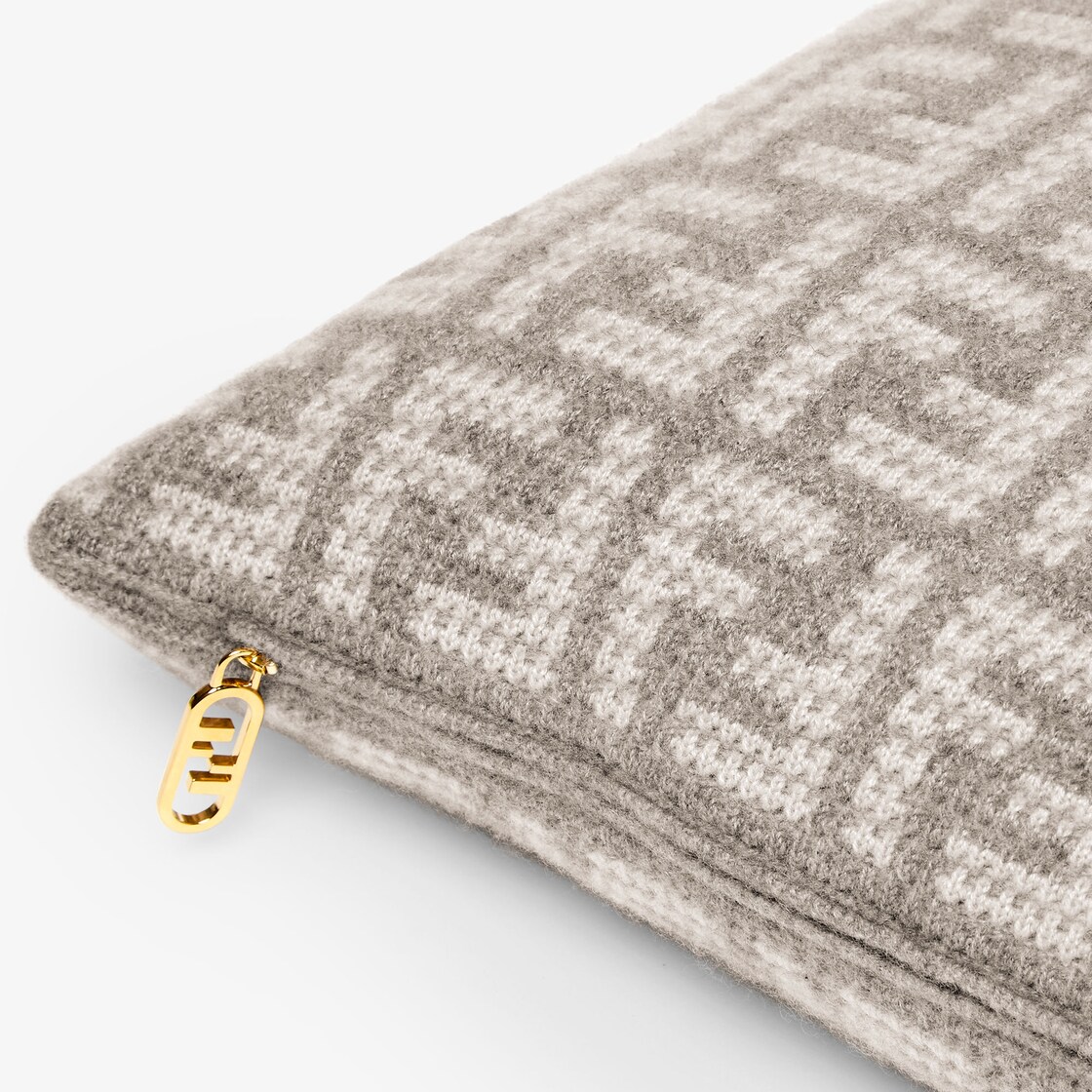 FF Cushion - Dove grey cashmere cushion | Fendi