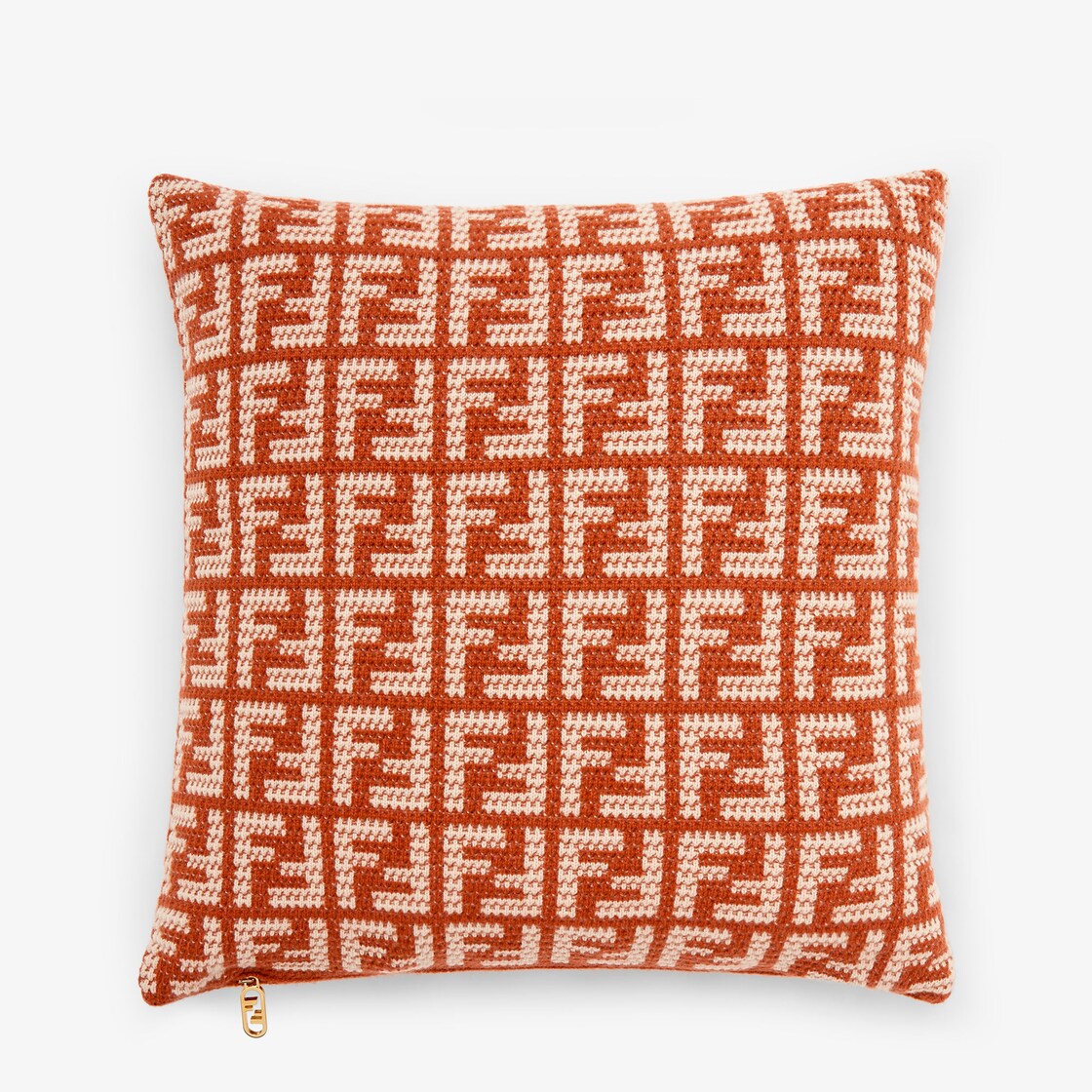 FF Cushion Earth coloured cashmere cushion Fendi