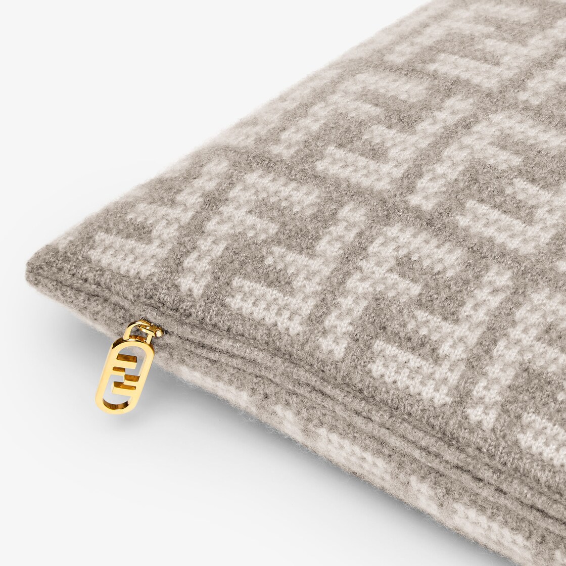 FF Cushion - Dove grey cashmere cushion | Fendi