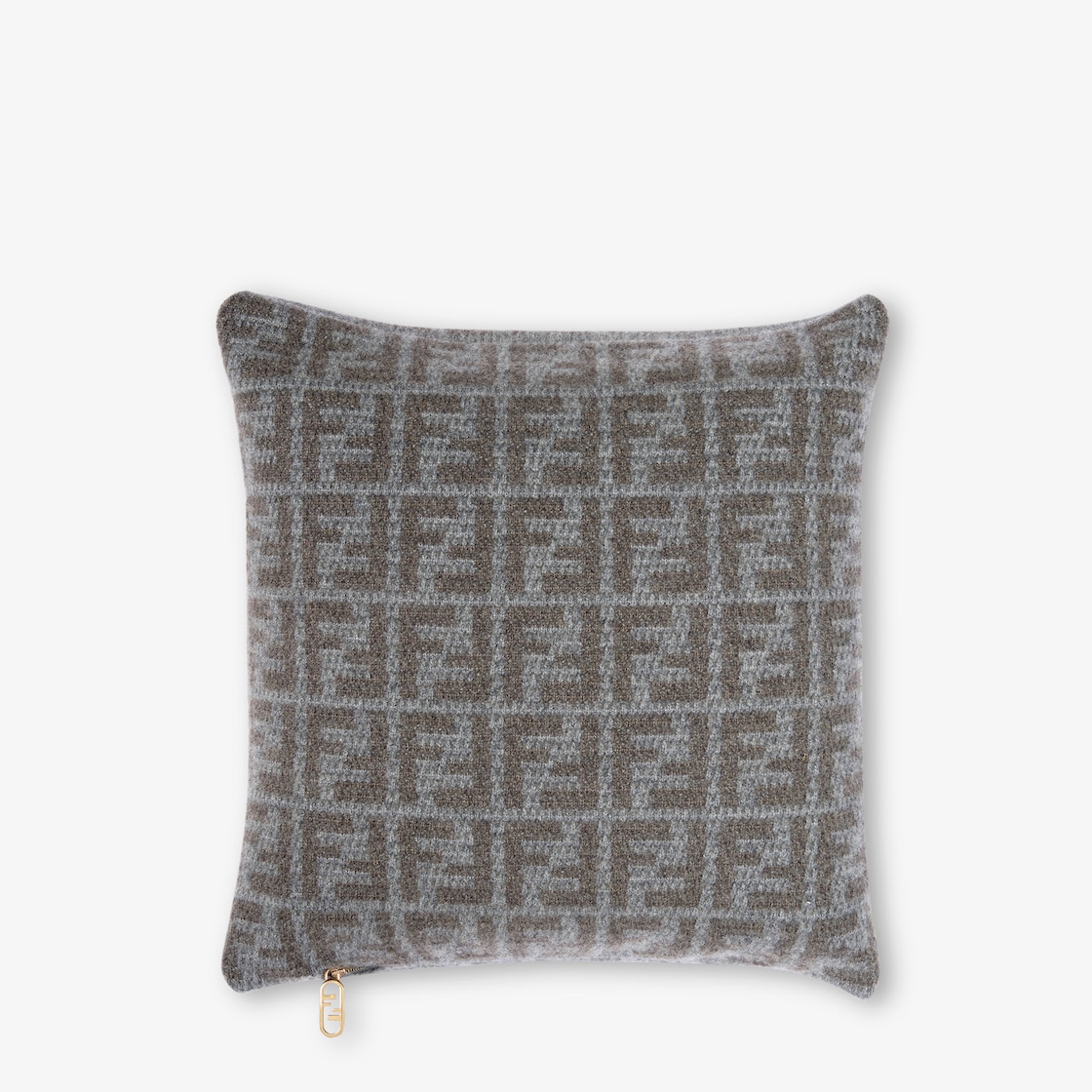 FF square cushion - Gray cashmere cushion | Fendi