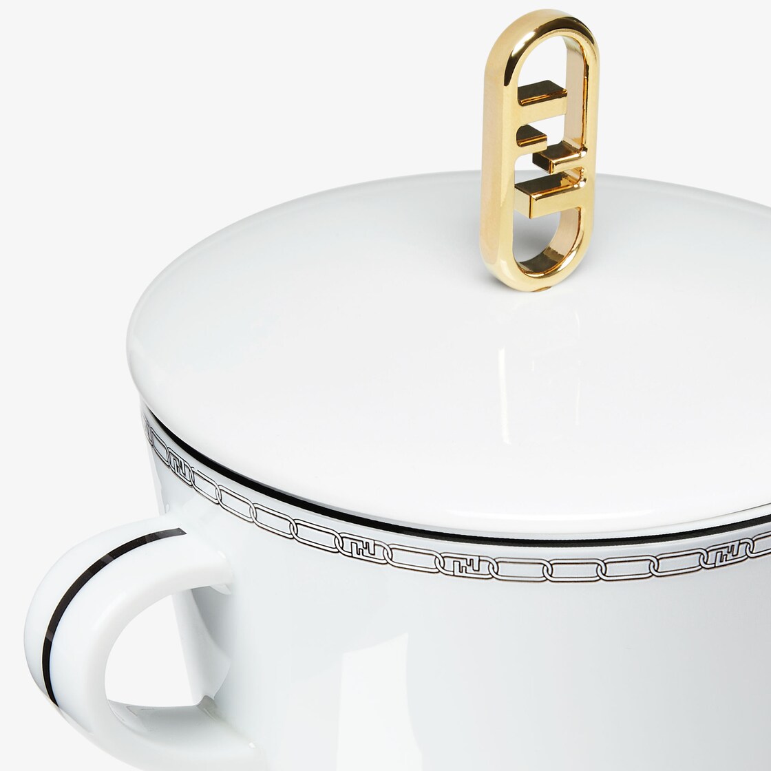 Fendi O’Lock Sugar Bowl White - Image 3/3