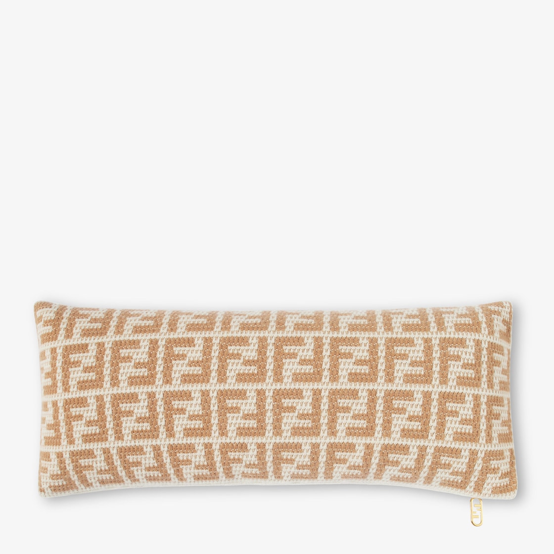 FF rectangular cushion - Beige cashmere cushion | Fendi