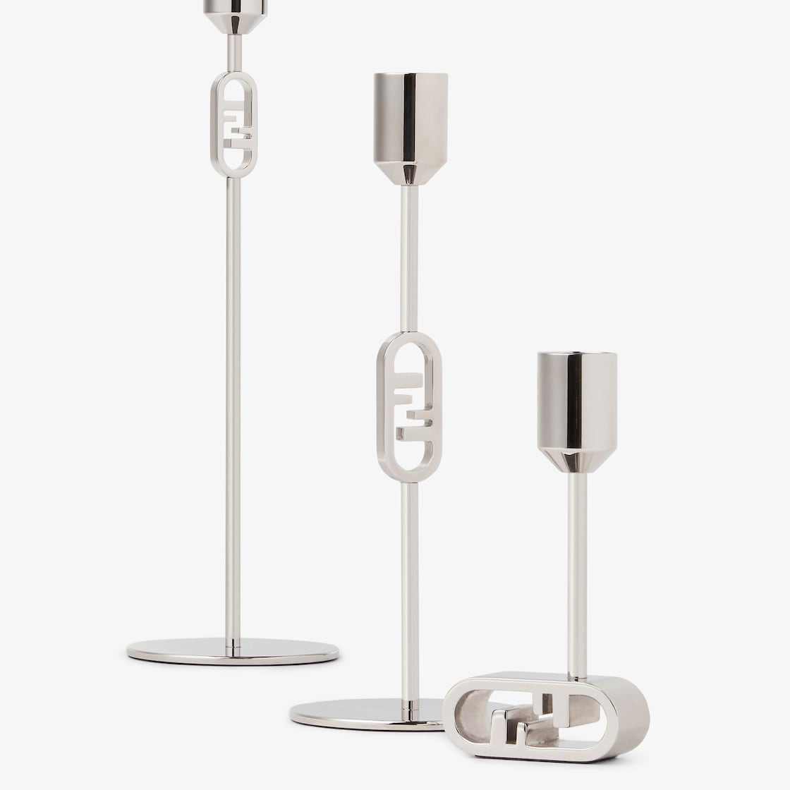 Fendi O’Lock Candle Holder Set Silver - Image 2/2