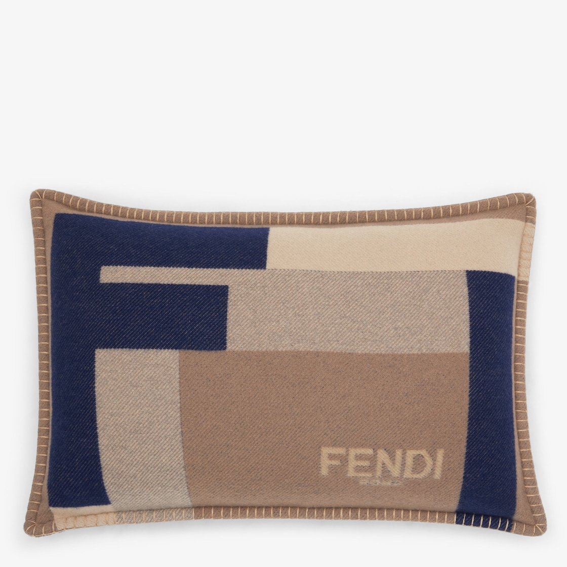 Rectangular FF cushion Wool Beige - Image 1/3