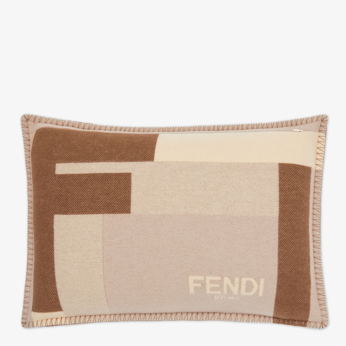 Rectangular FF cushion Wool Beige - Image 2/3