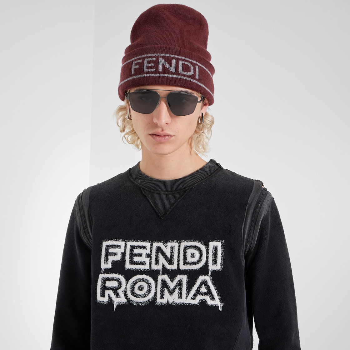 バゲット ピアス - シルバーカラー シングルピアス | Fendi