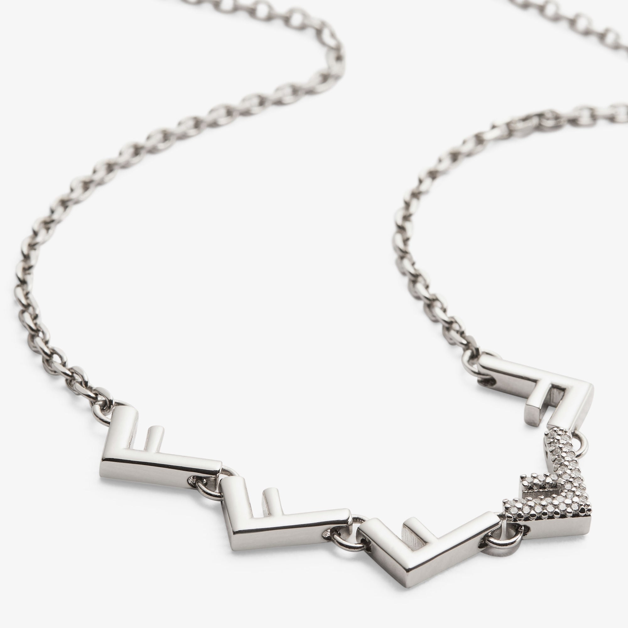 Fendi Five Necklace Silver finish Silver | Fendi