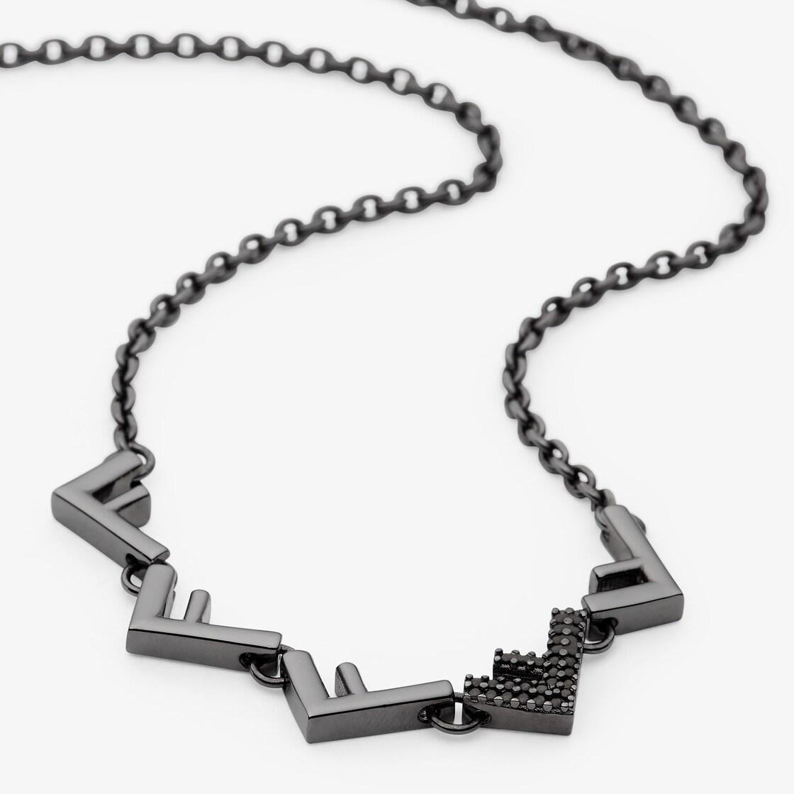 Fendi Five Necklace Ruthenium finish Black - Image 2/3