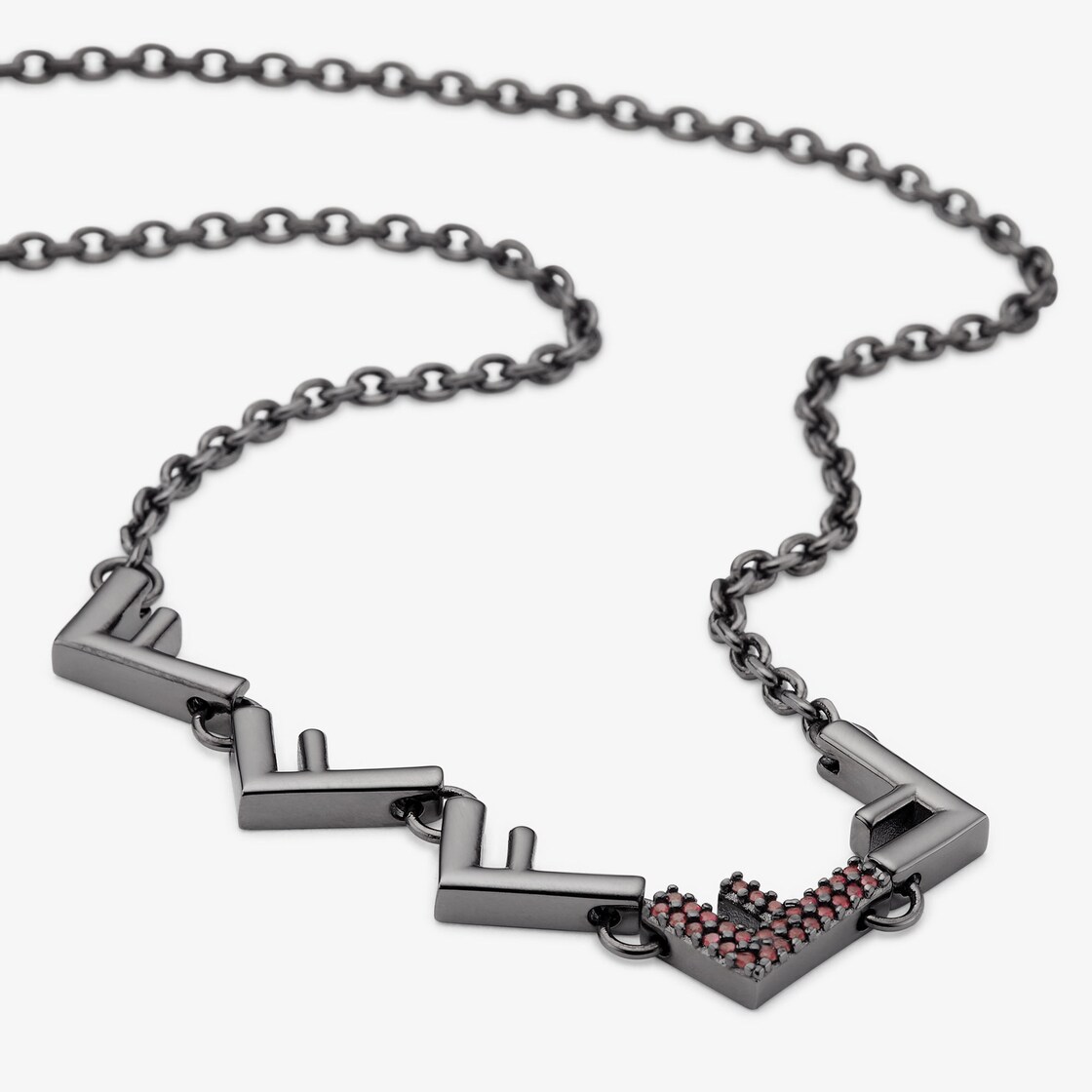 Fendi Five Necklace Ruthenium finish Black - Image 2/3