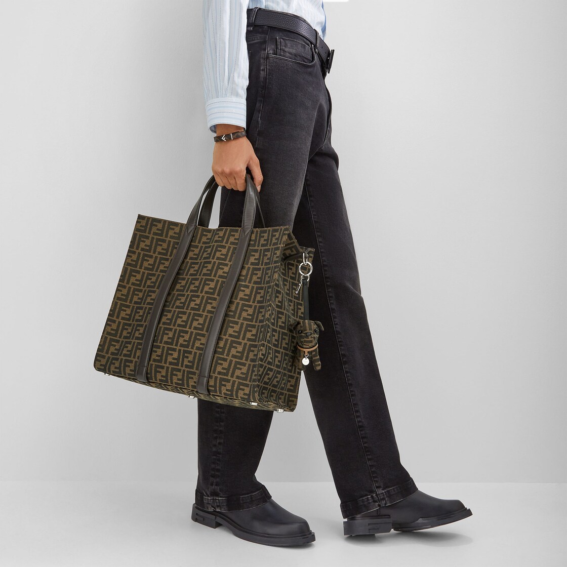 FF Jacquard Shopper - FF jacquard fabric bag | Fendi