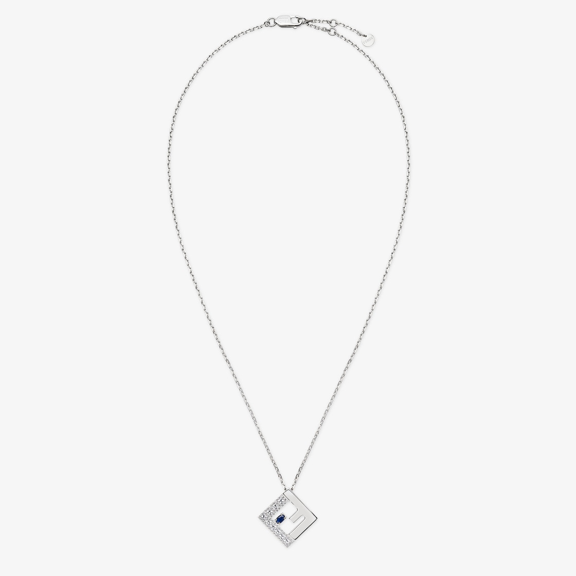 FFネックレス シルバー仕上げ ブルー | Fendi FFネックレス シルバー仕上げ ブルー | Fendi