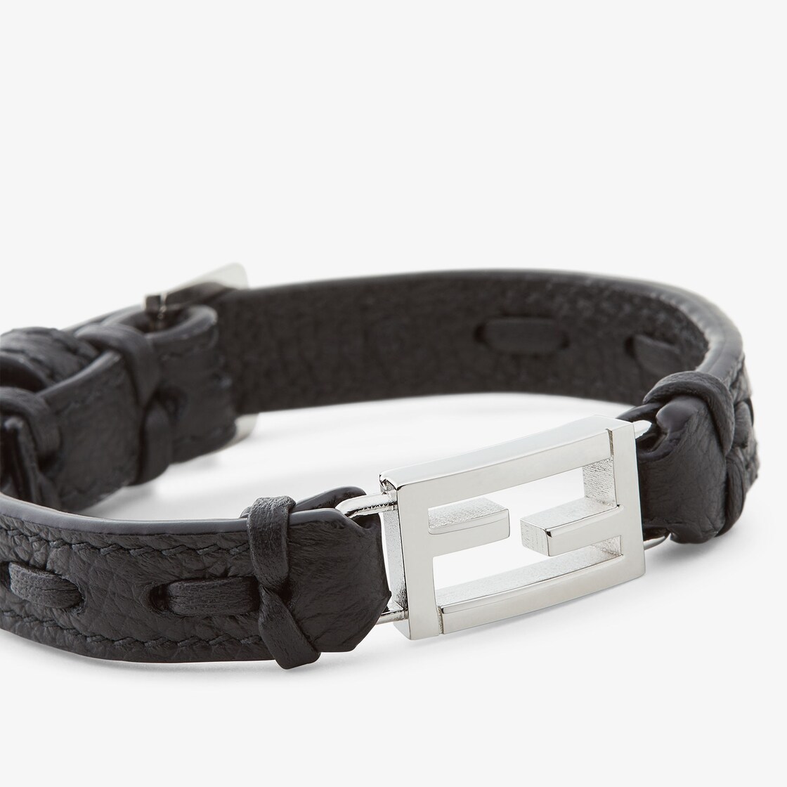 Baguette bracelet Leather Black - Image 3/4