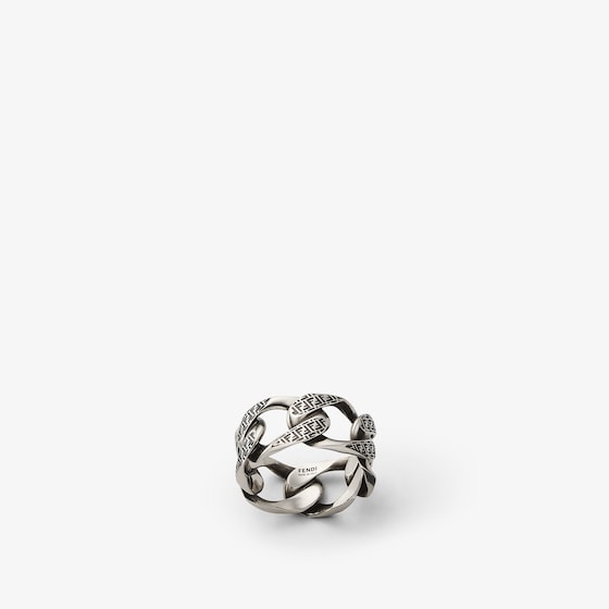 Fendi Ff Ring In Silver