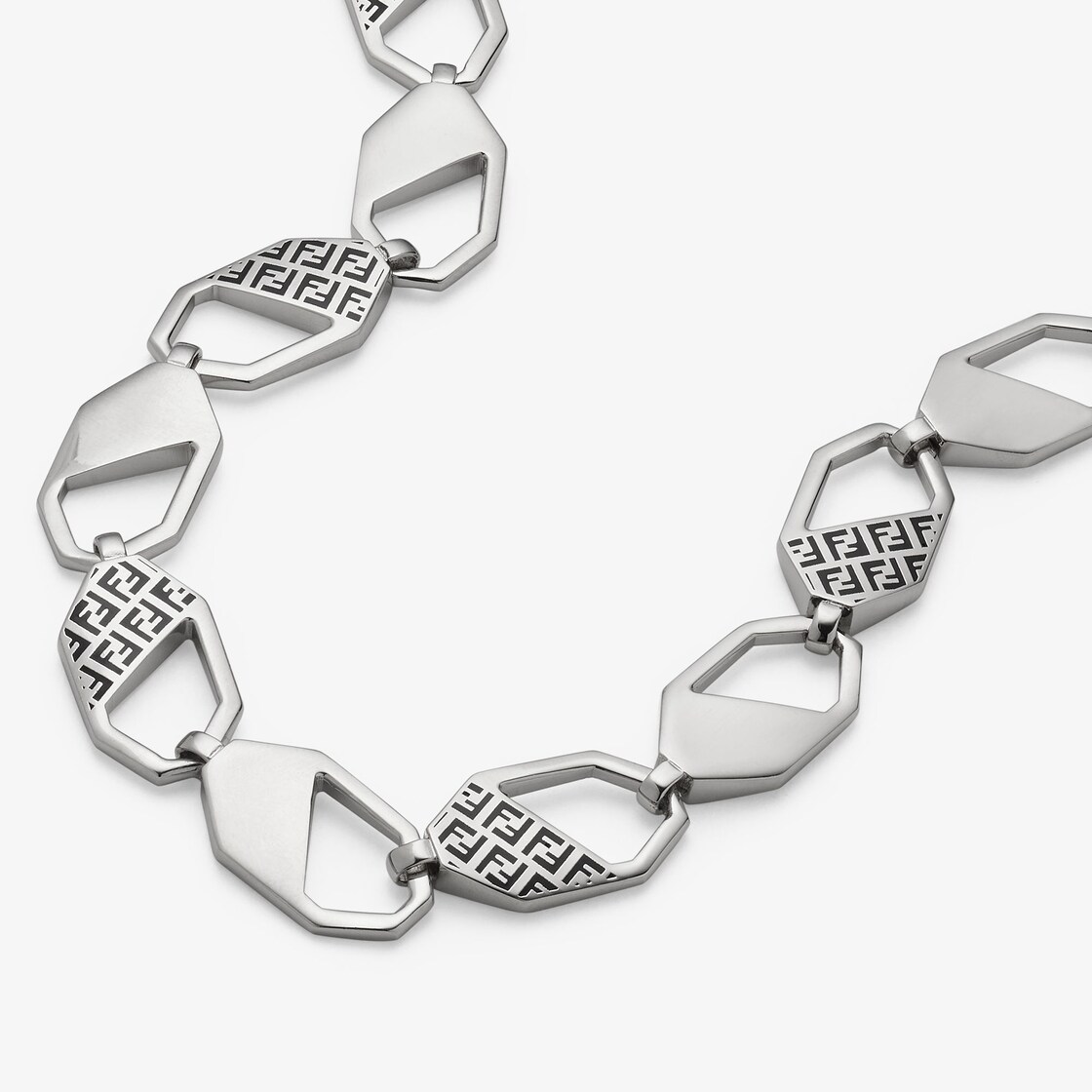 Fendi Hexagon Necklace Silver finish Silver - Image 3/4