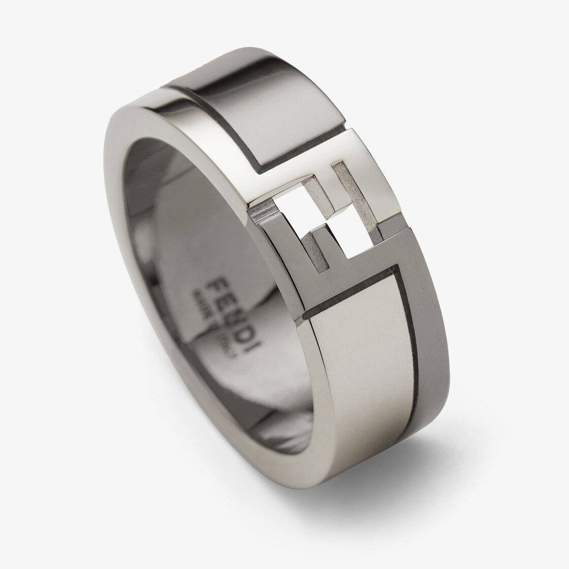 FF Cube Ring Ruthenium and silver finish Silver and ruthenium - Image 2/2