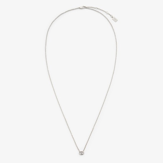 Fendi Necklace with a thin chain and pendant featuring an oval