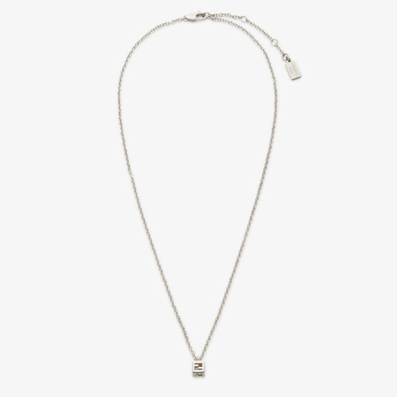 Fendi Necklace with a thin chain and a three-dimensional cube