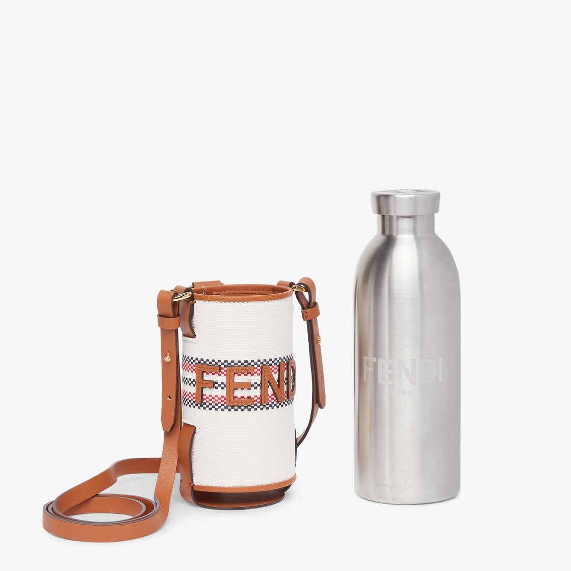 FFボトルホルダー ファブリック ベージュ | Fendi
