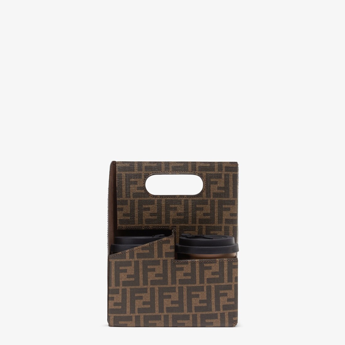 FF Cup Holder Brown FF canvas cup holder Fendi