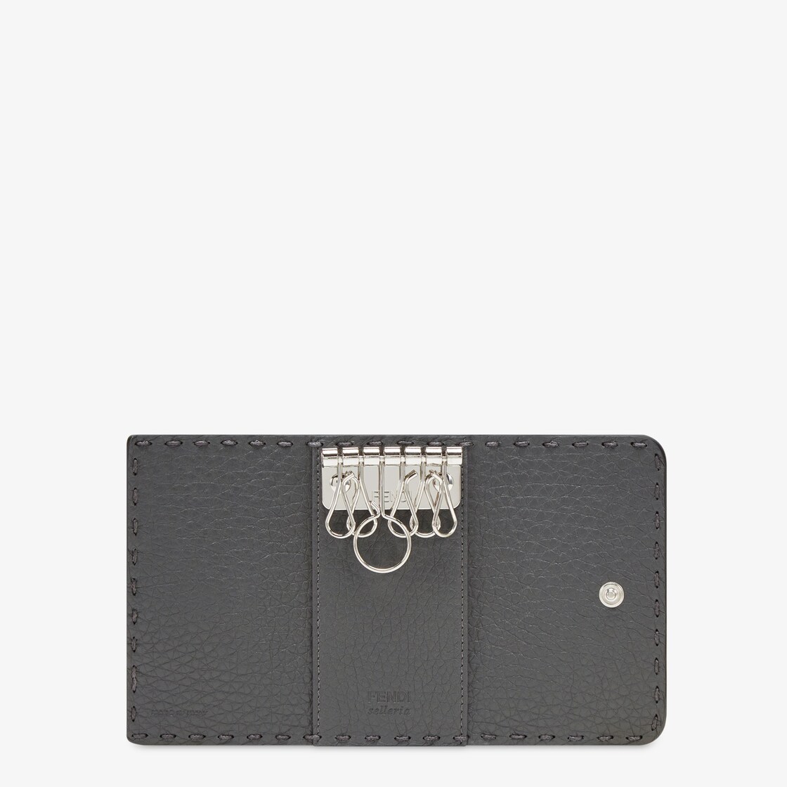 Key Ring - Gray Romano leather pouch | Fendi