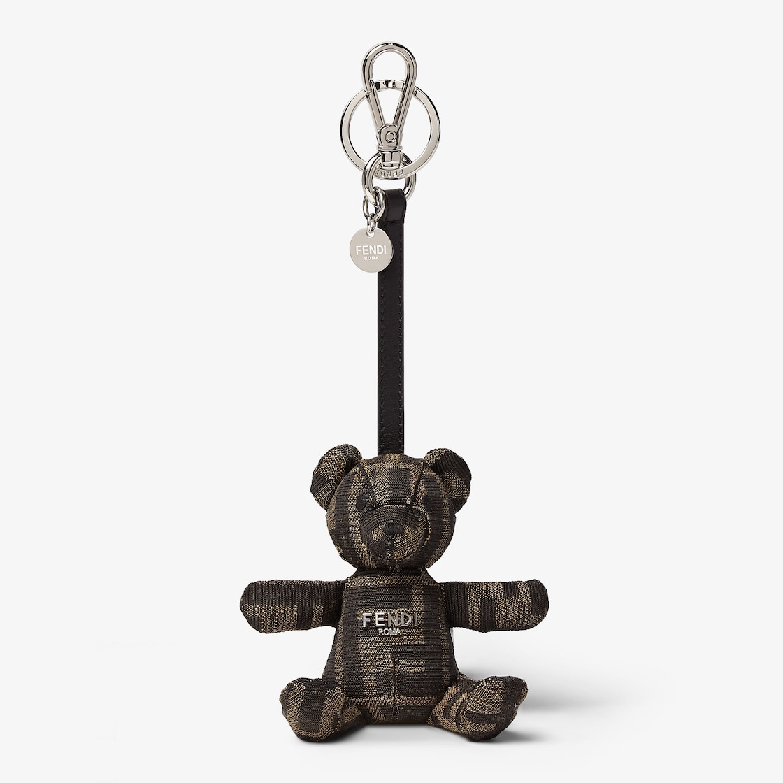 Brown FF jacquard key ring