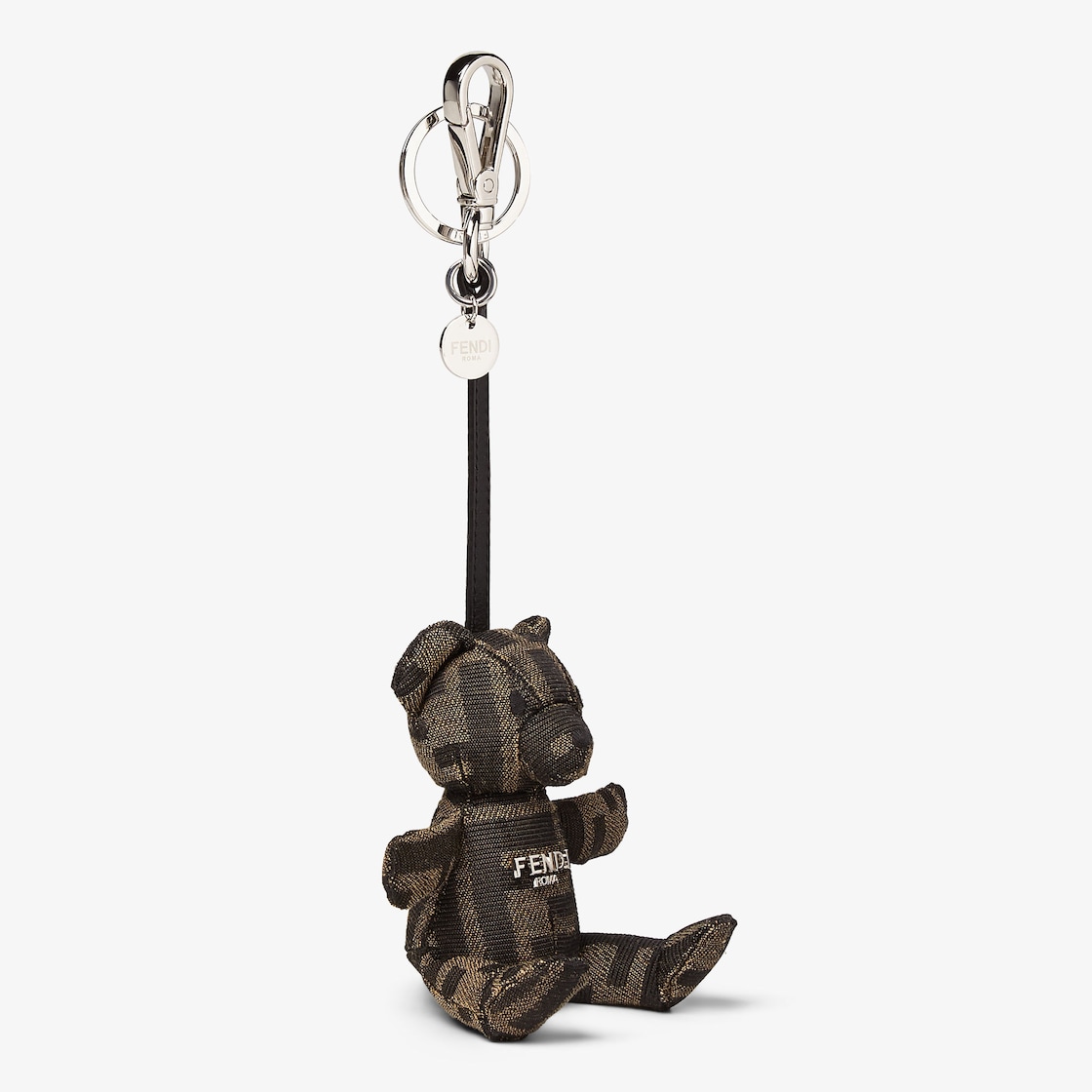 Brown FF jacquard key ring