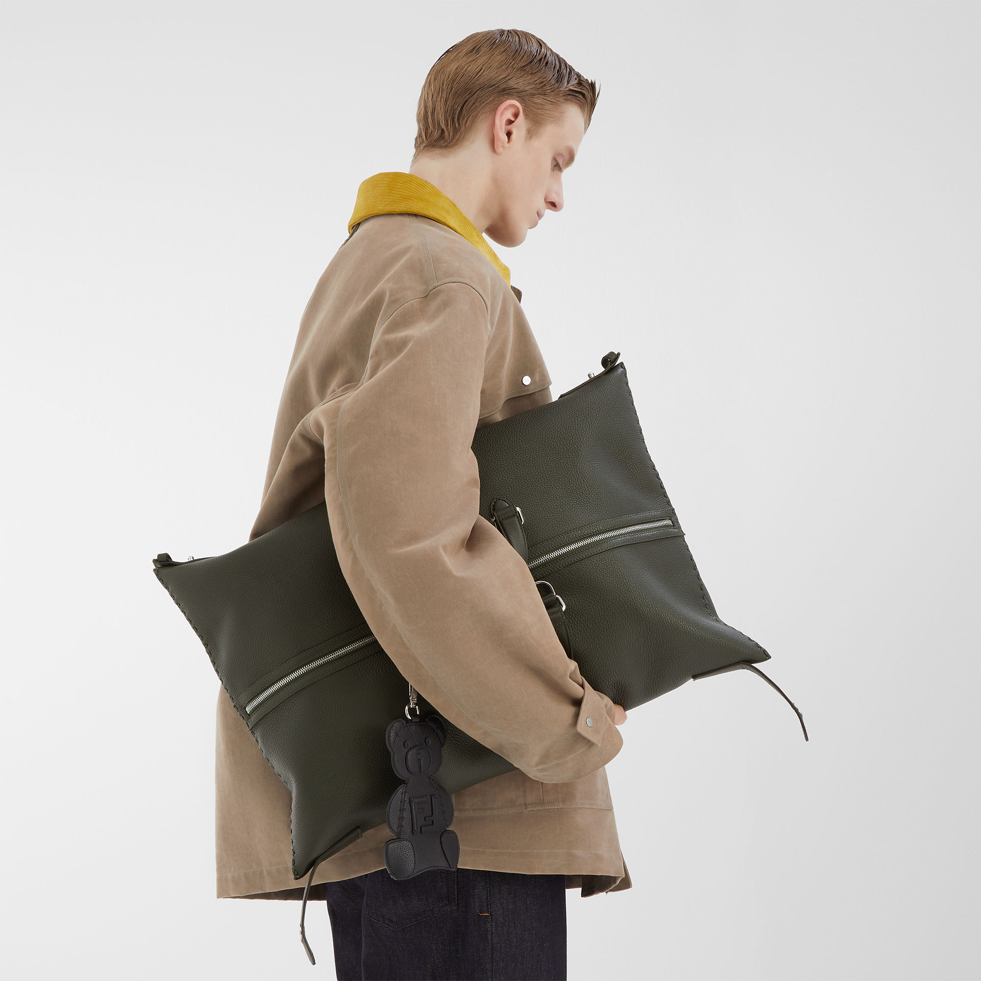 Fendi Roma レザー チャーム レザー ブラック | Fendi Fendi Roma レザー チャーム レザー ブラック | Fendi