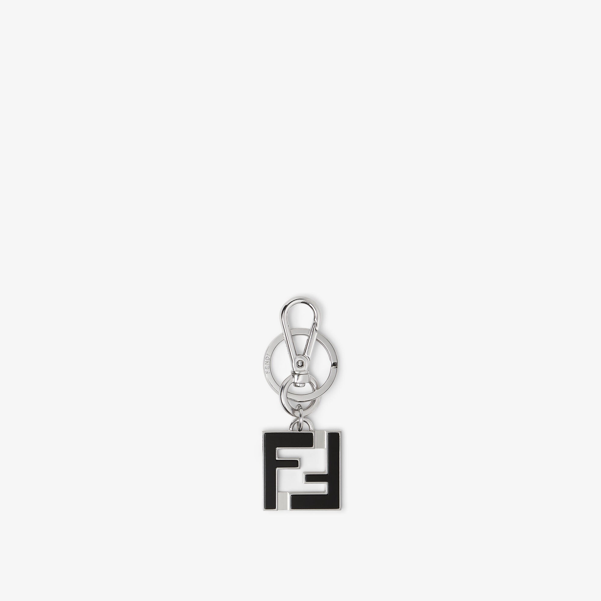 FFスクエア キーホルダー シルバー仕上げ ブラック | Fendi