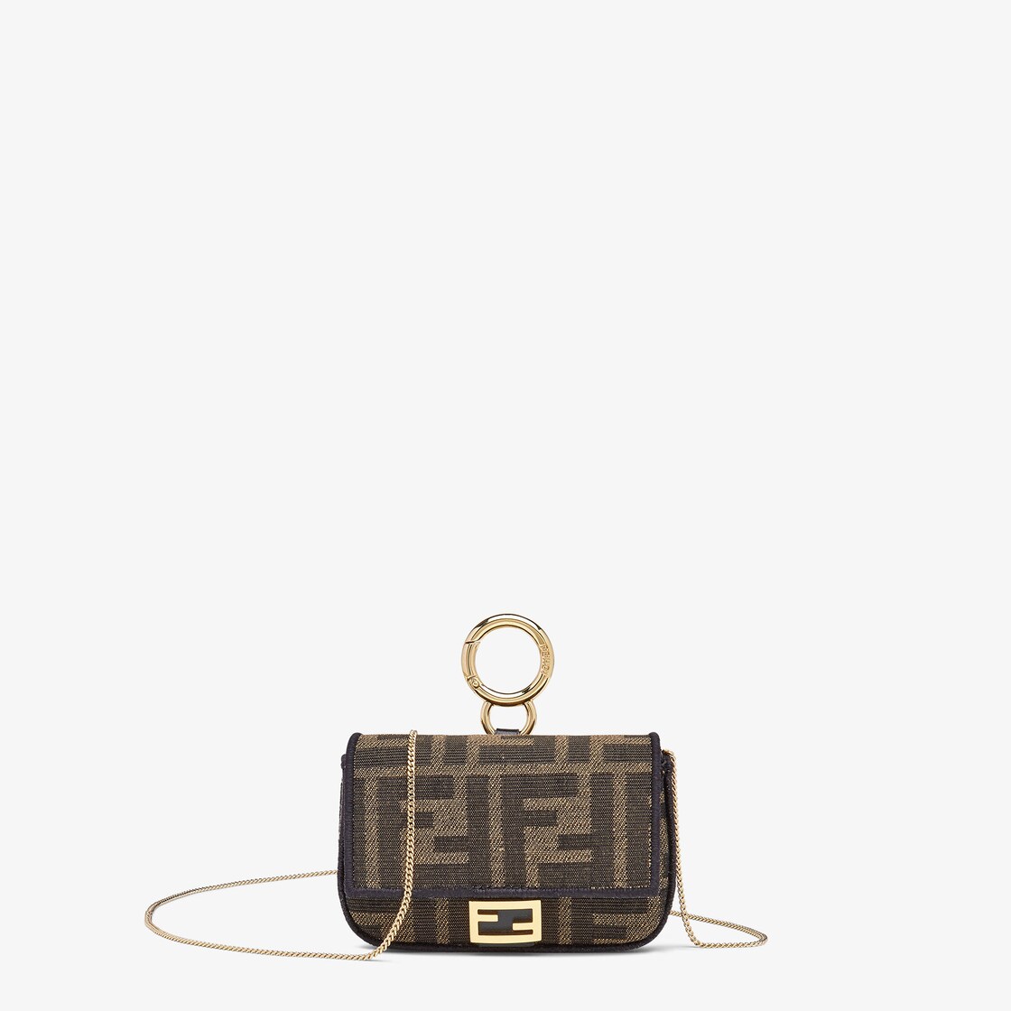 ブルー×レッド FENDI♡ レザー イエロー ナノバゲット チェーン