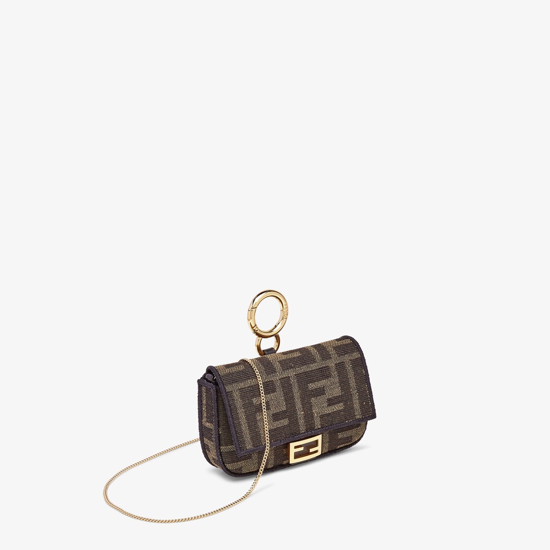 Nano Baguette Charm - Brown fabric charm | Fendi