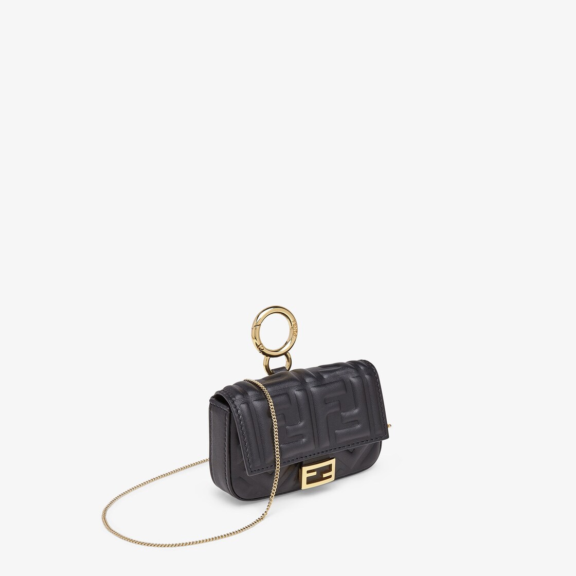 Nano Baguette Chain - Black nappa leather mini bag