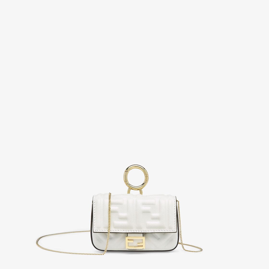 Nano Baguette Charm - White nappa leather charm | Fendi