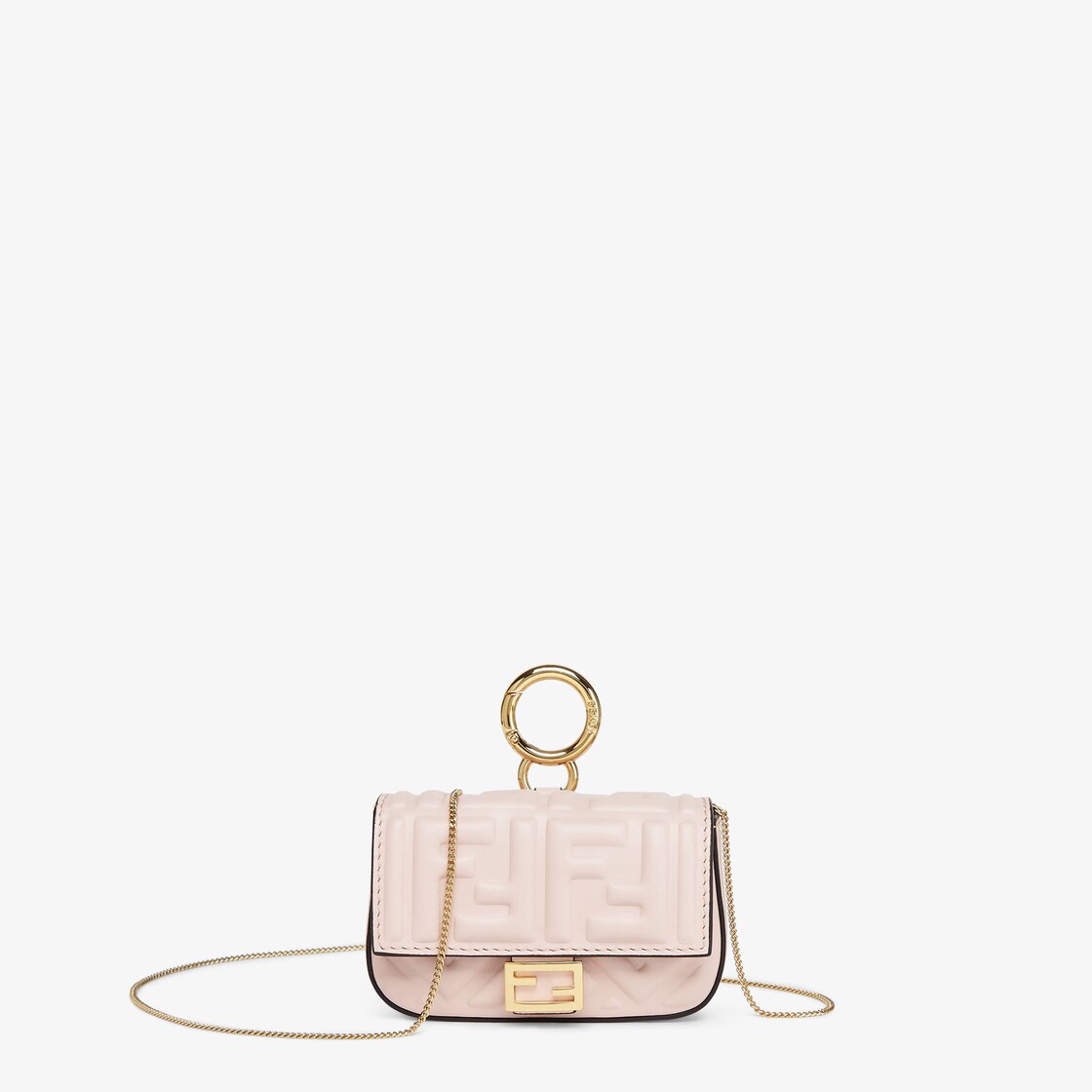 Nano Baguette Charm - Charm in pink nappa leather | Fendi