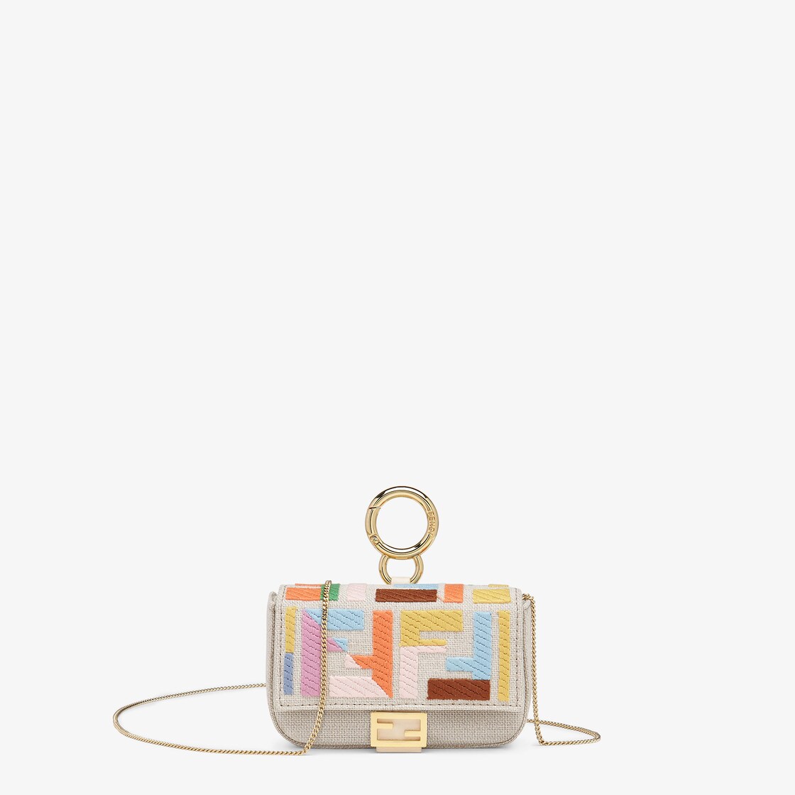 美品】FENDI フェンディ ナノバゲット キャンバス チャーム-