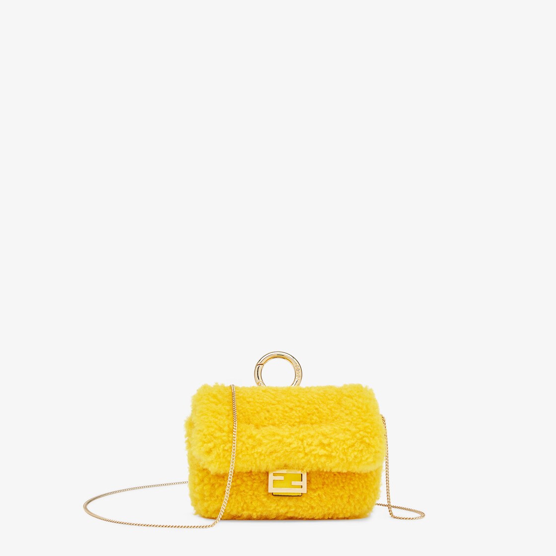 Nano Baguette Charm - Yellow sheepskin charm | Fendi