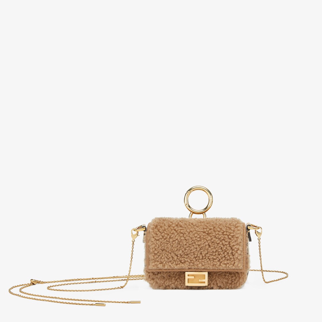 Nano Baguette Charm - Beige sheepskin charm | Fendi