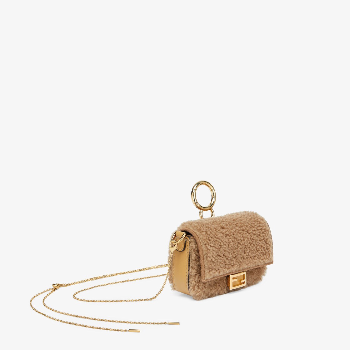 Nano Baguette Charm - Beige sheepskin charm | Fendi