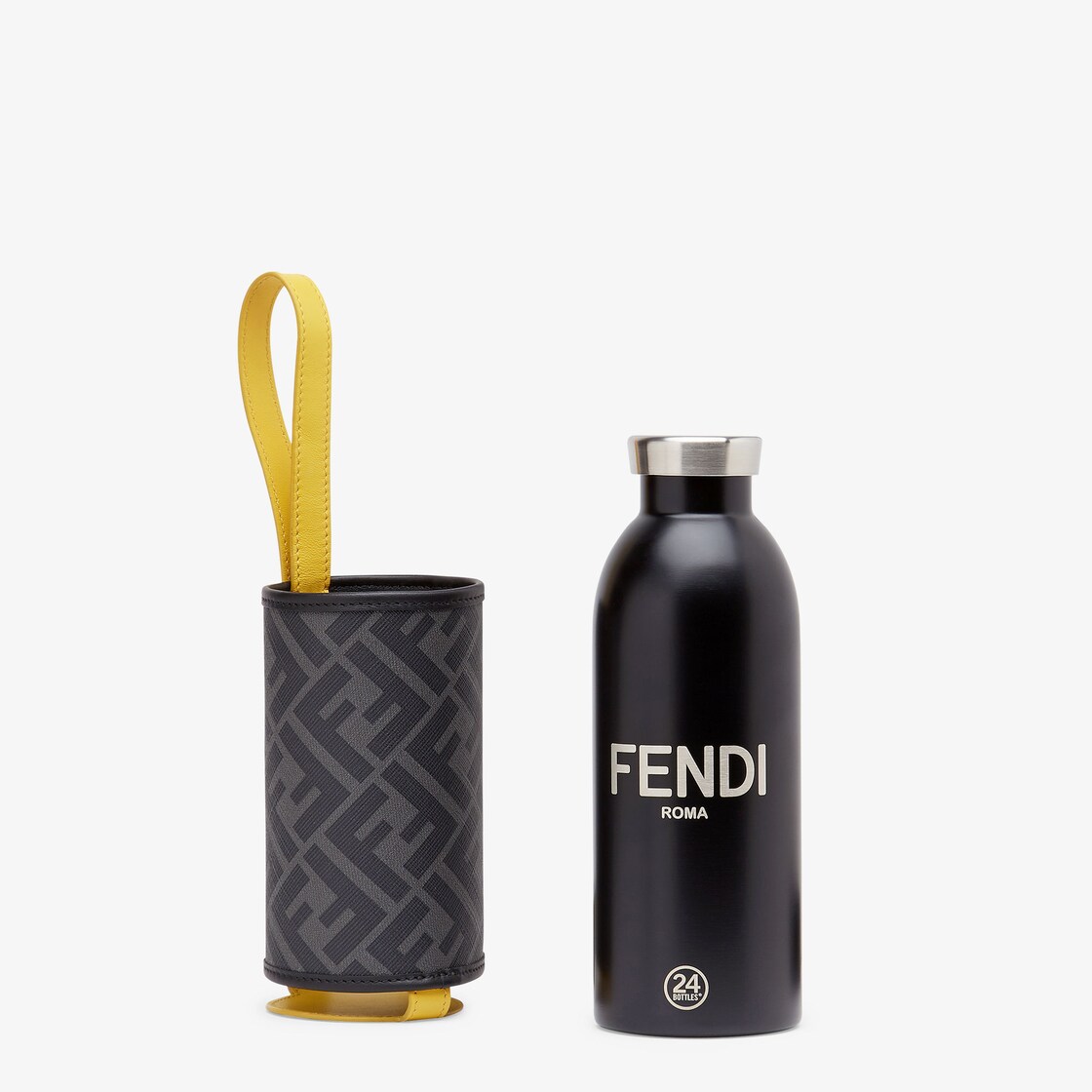 Bottle Holder - 24Bottles® flask with black fabric cover