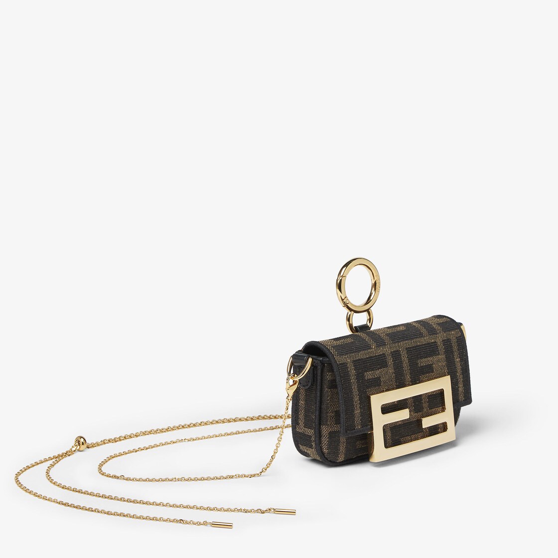 ナノ バゲット チャーム - ブラウンファブリック チャーム | Fendi