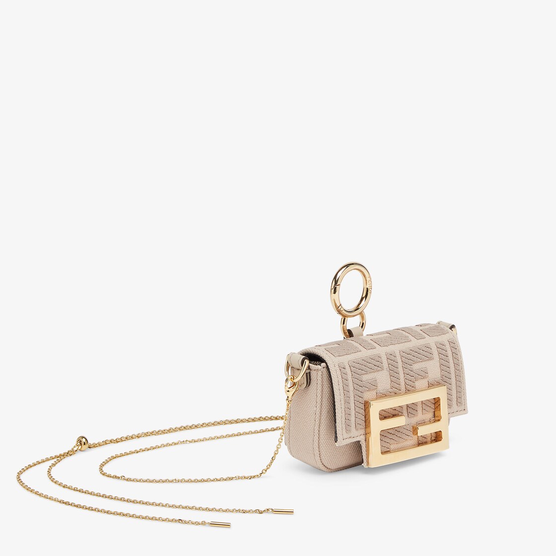 ナノ バゲット チャーム ファブリック ベージュ | Fendi