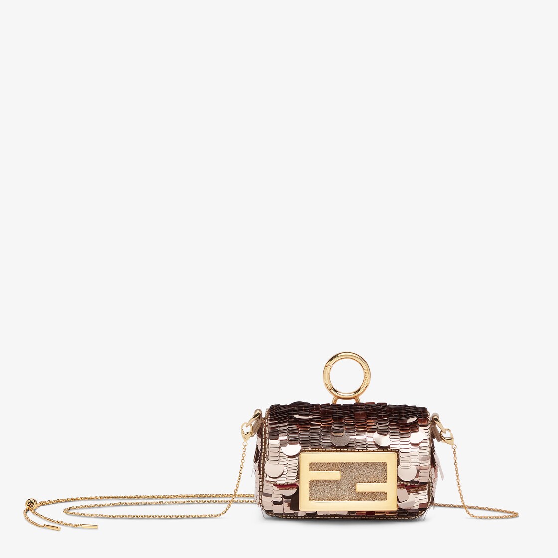 Nano Baguette Charm Charm with bronze sequins Fendi