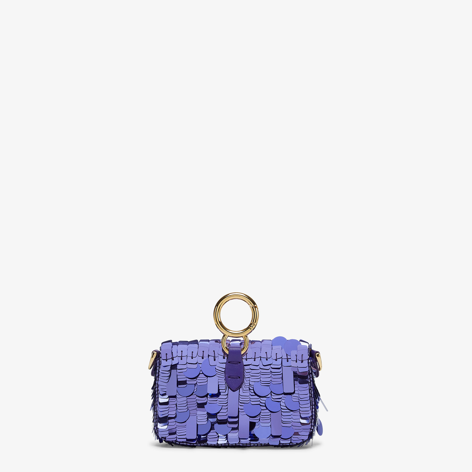 FENDI 24WINTER Nano Baguette FFジャカード ベルベットチャーム Nano Baguette Charm Sequins or crystals Black | Fendi