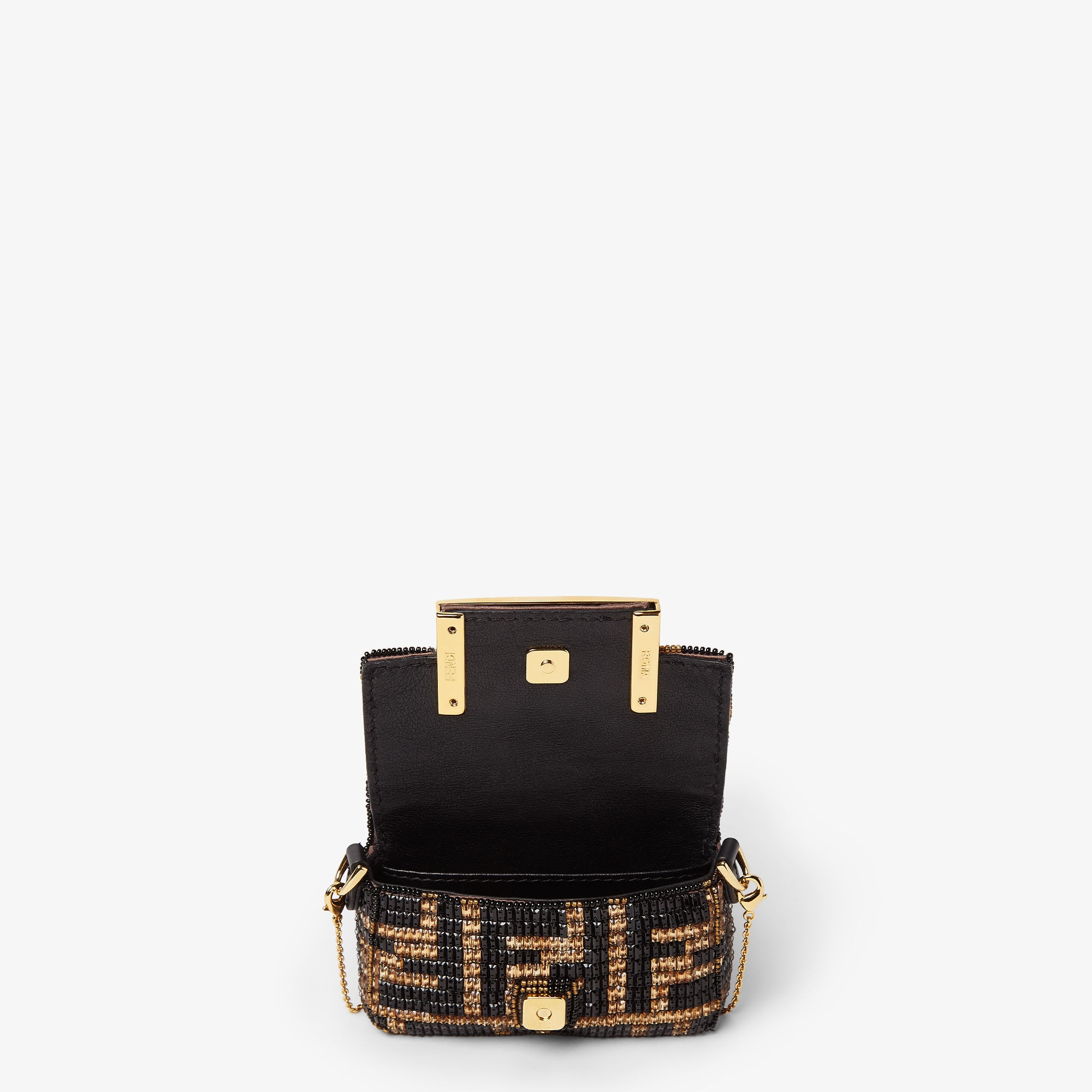 Nano Baguette Charm Charm con perline marroni