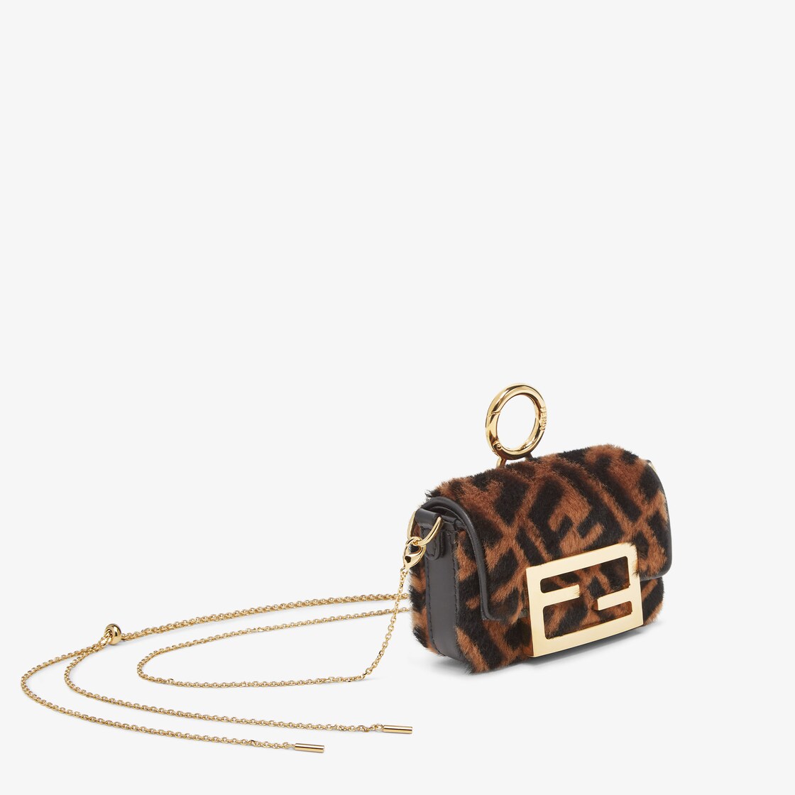 Nano Baguette Charm Fur Brown | Fendi