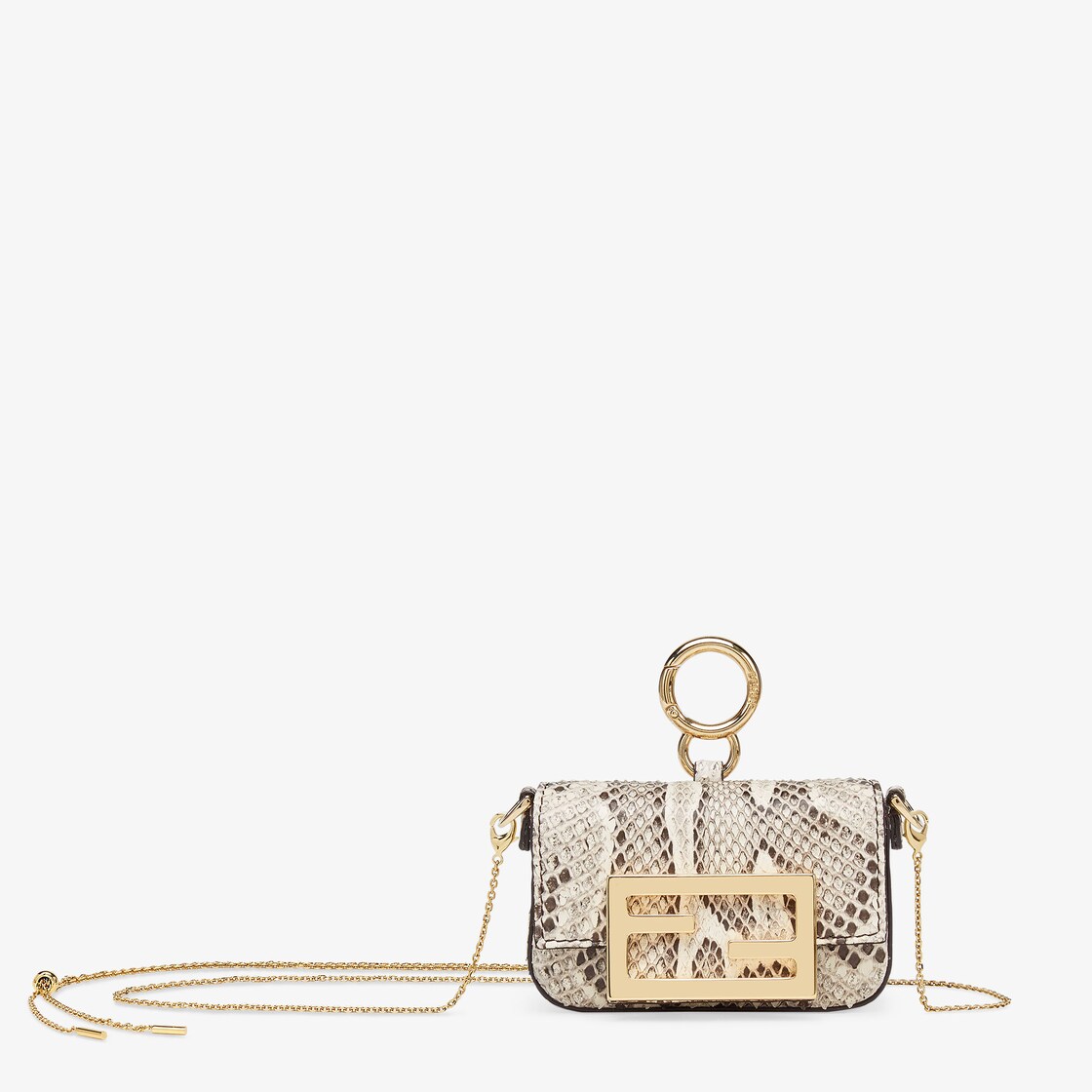 Nano Baguette Charm - Beige python leather charm | Fendi