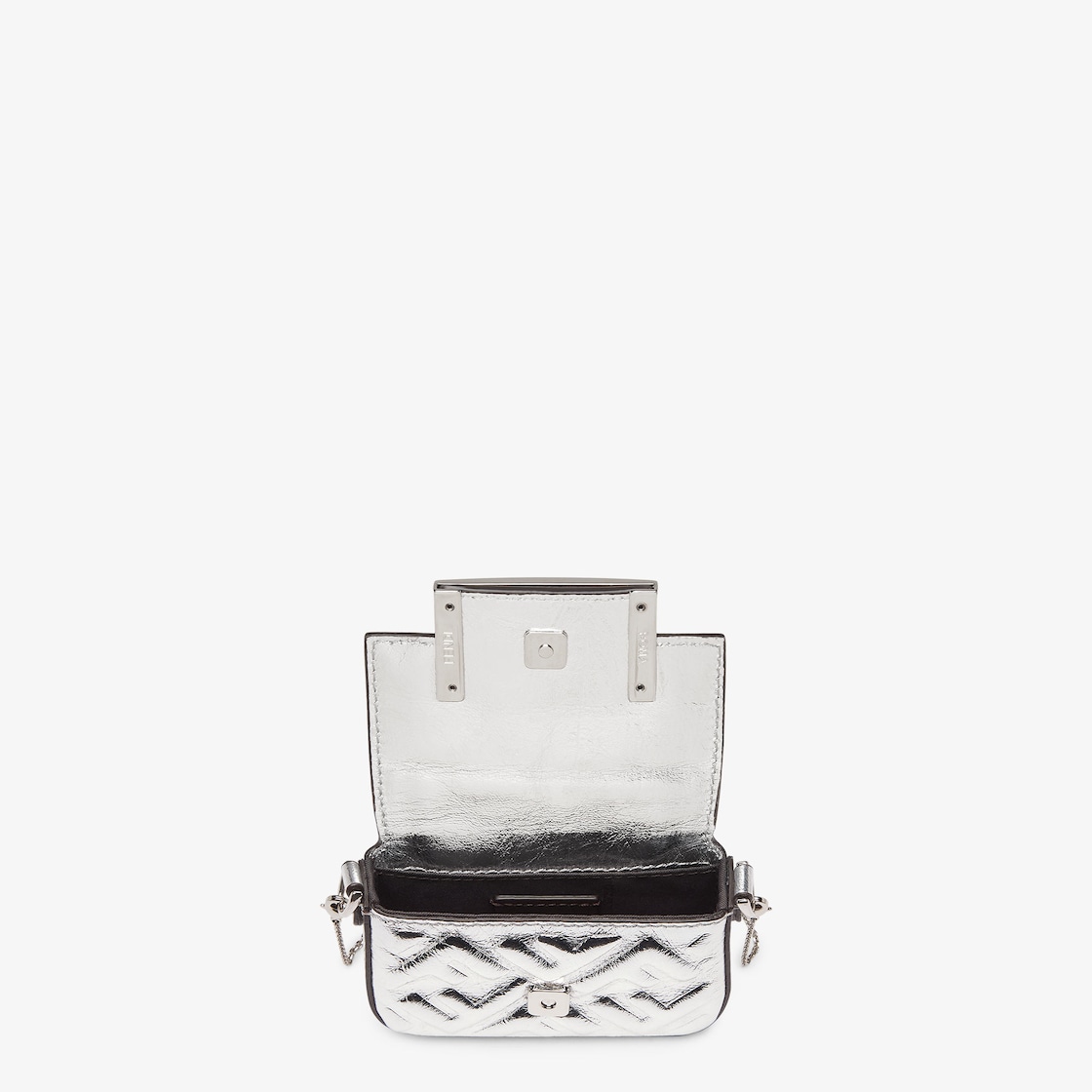 Nano Baguette Charm Leather Silver - Image 4/4