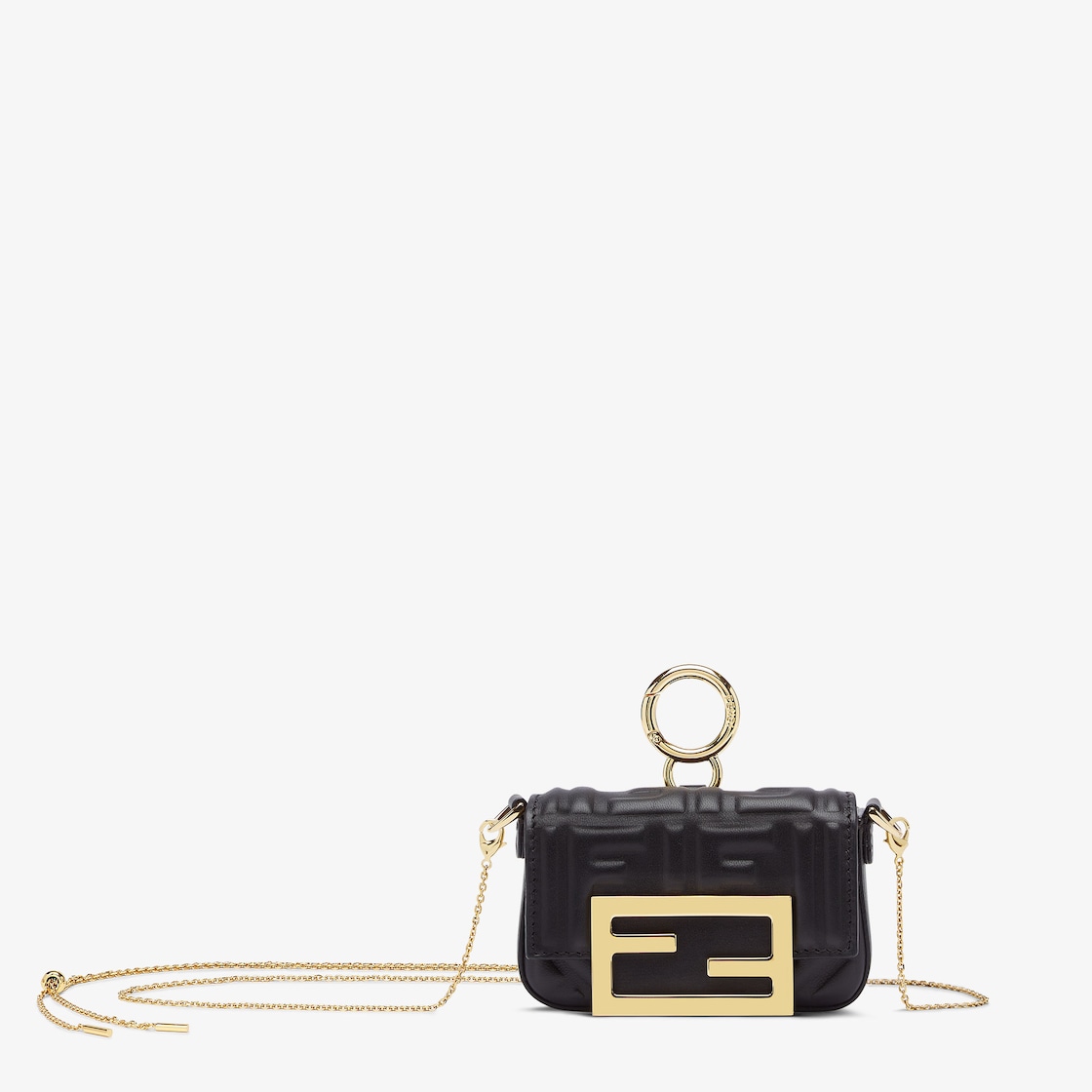 ナノ バゲット チャーム - ブラックナッパレザー チャーム | Fendi