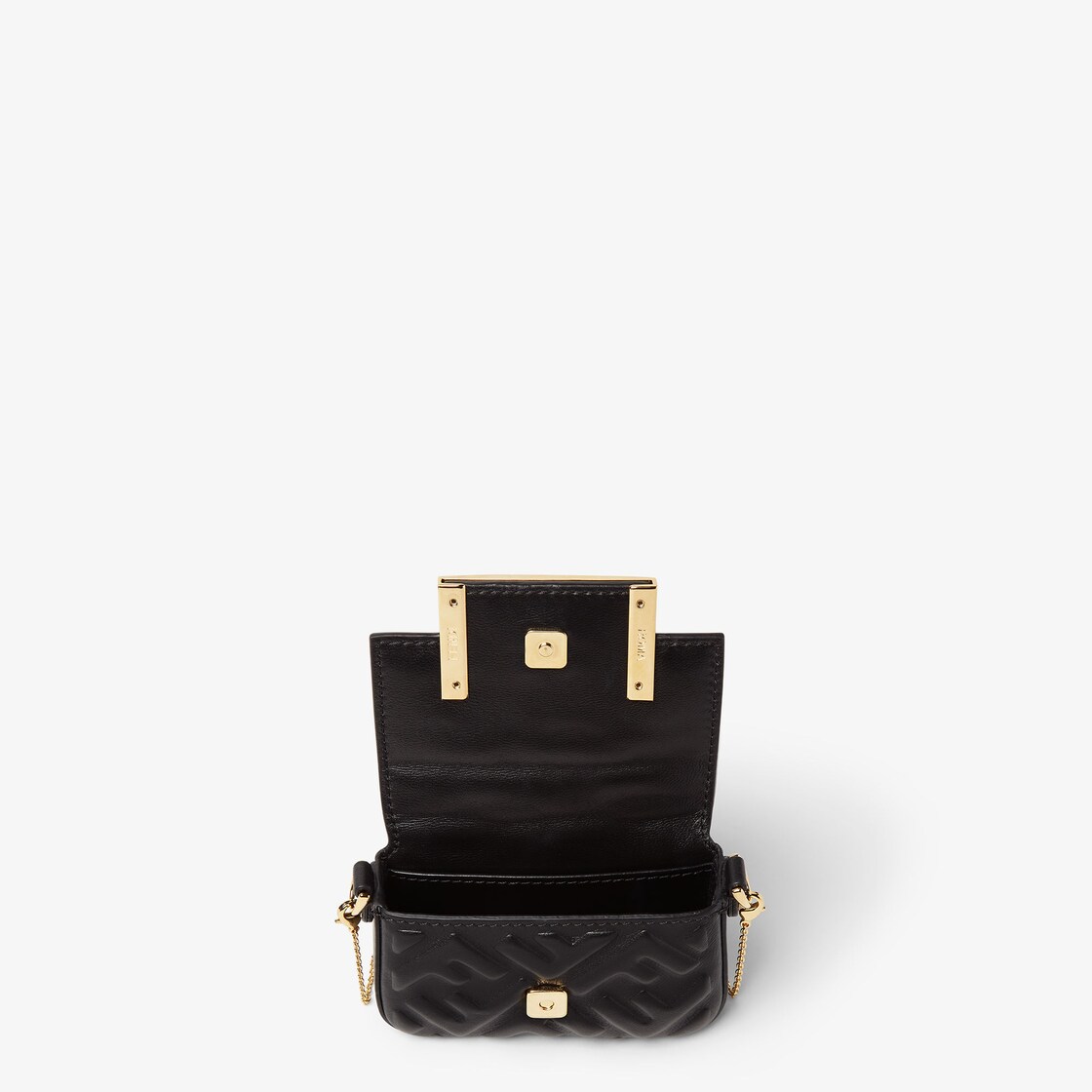 Nano Baguette Charm - Black nappa leather charm | Fendi